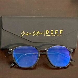 Chelsea Deboer-Diff collaboration blue light glasses and case